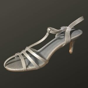 Elegant Silver Strappy Women's Sandals